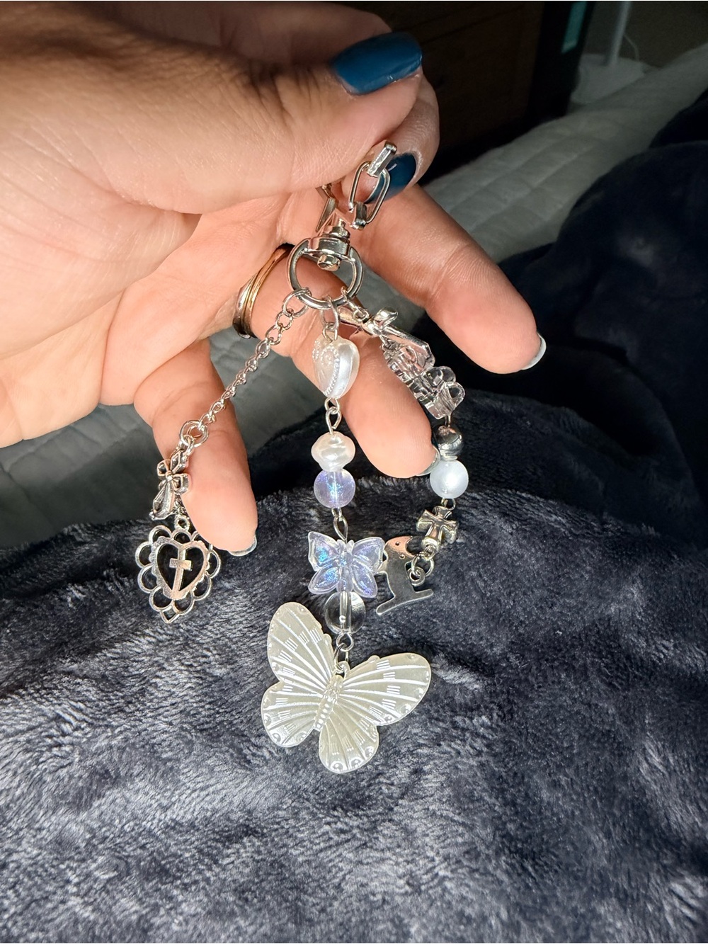 Silver Butterfly Charm Pendant - charm/keychain